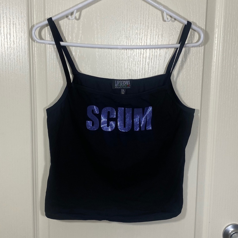 Lip Service SCUM Tank XXL Black y2K Punk Goth Indie Sleeze Rave Grunge Club 90s